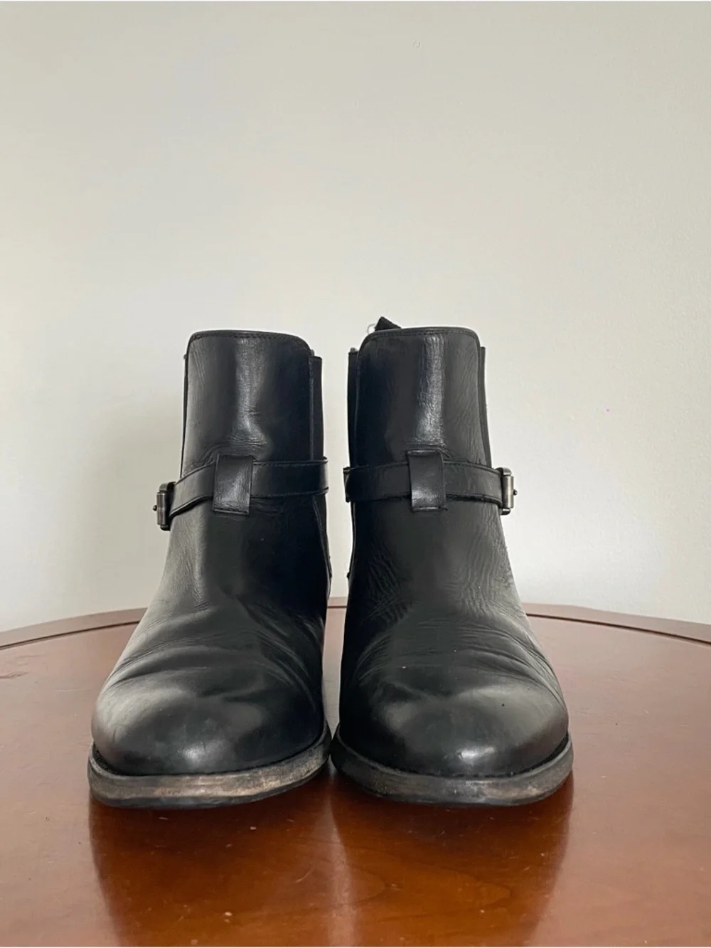 FRYE Women's Black Leather Moto Ankle Booties - Picture 2 of 8